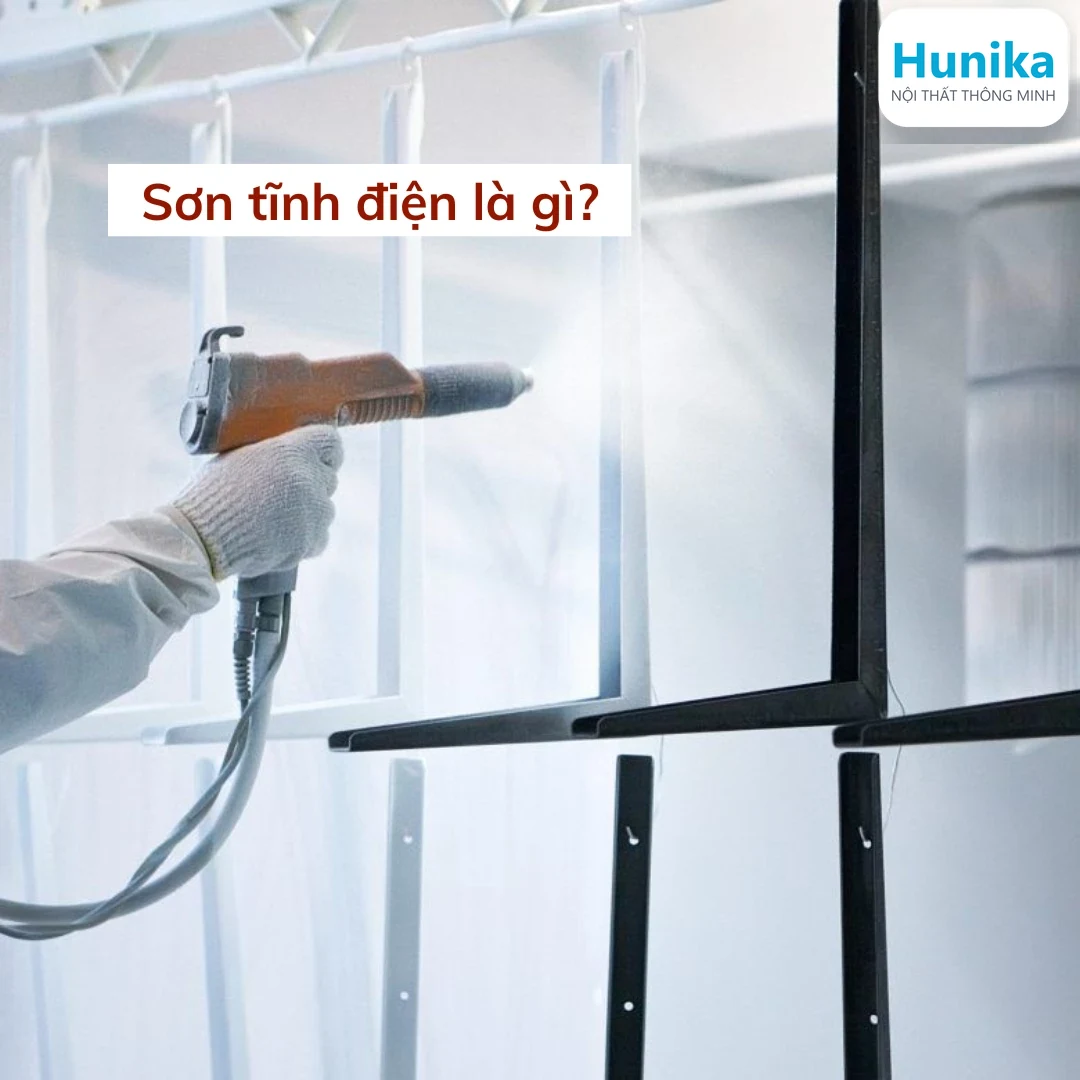 Quy trình phun sơn tĩnh điện lên khung thép trong xưởng sản xuất