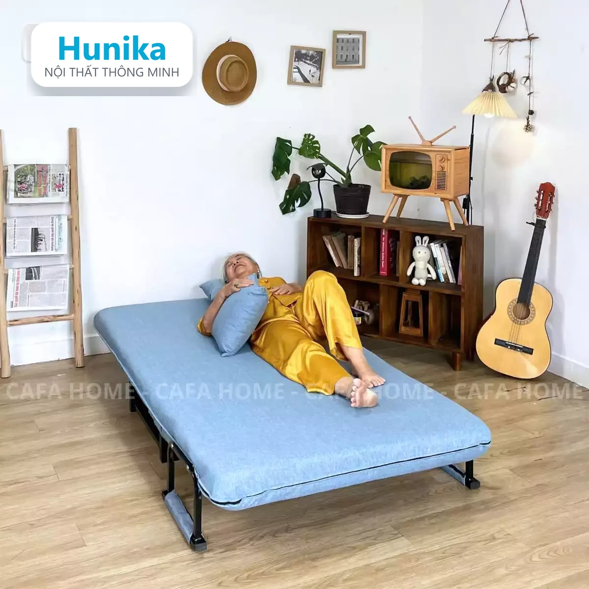 SOFA BED 100CM XANH (CF100 xanh) - chế độ ghế ngồi