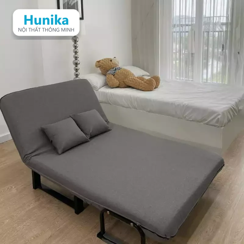 SOFA BED 100CM XÁM - chế độ ghế ngồi