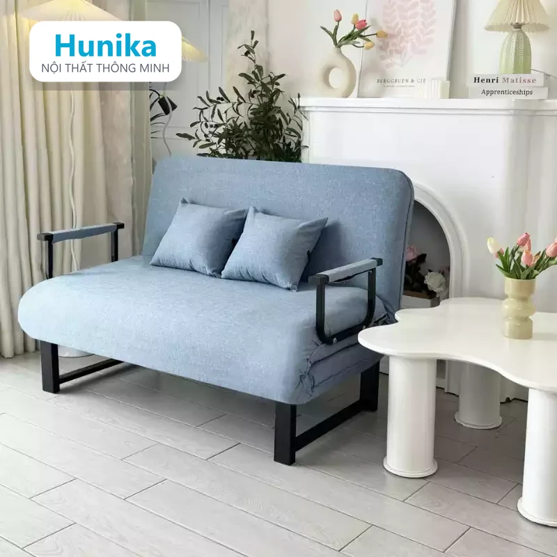 Sofa bed 120cm màu xanh - bốn màu cùng giá, chọn theo tông phòng