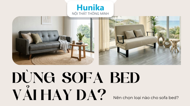 Sofa bed bọc vải hay bọc da? So sánh theo 6 tiêu chí thực dùng